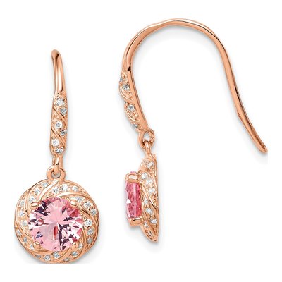 Rose Gold-Plated Sterling Silver Crystal Dangle Earrings