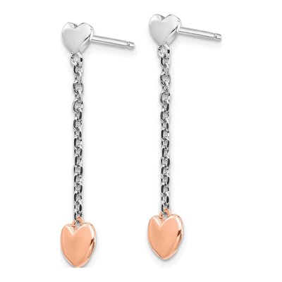 Sterling Silver Heart Dangle Earrings – view 3