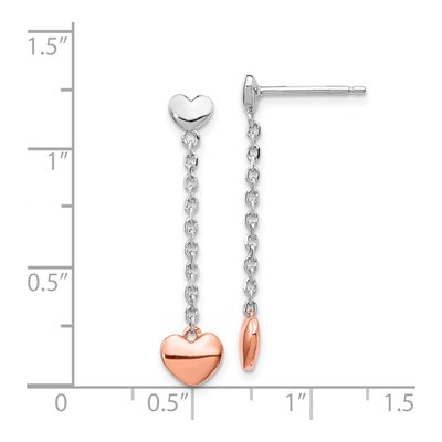 Sterling Silver Heart Dangle Earrings – view 5