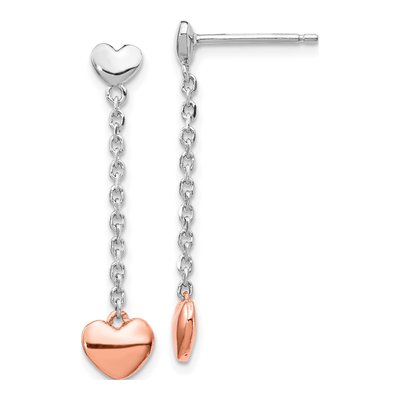 Sterling Silver Heart Dangle Earrings