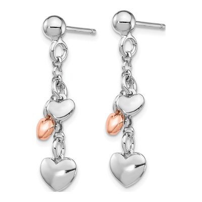 Sterling Silver Heart Dangle Earrings – view 3