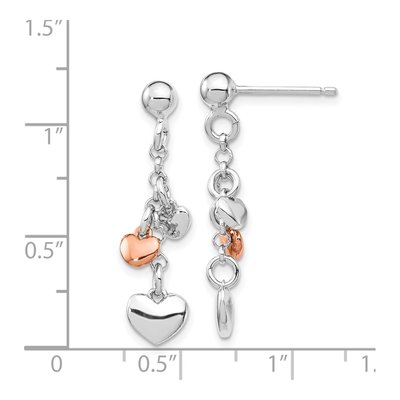 Sterling Silver Heart Dangle Earrings – view 5