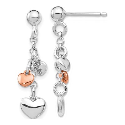 Sterling Silver Heart Dangle Earrings