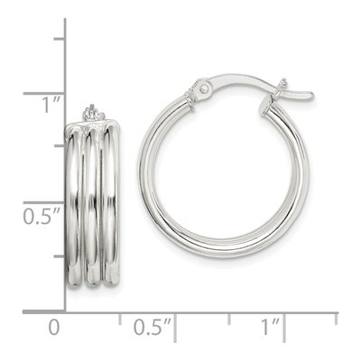 Sterling Silver 22mm Grooved Hoop Earrings – view 5