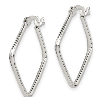 Sterling Silver 23mm Square Hoop Earrings – view 3