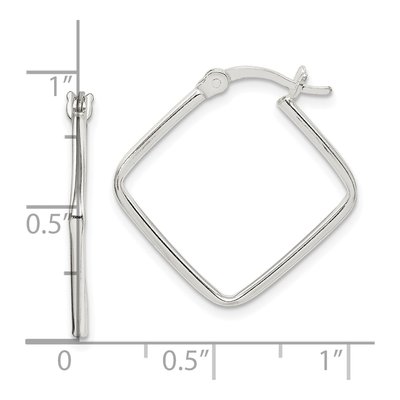 Sterling Silver 23mm Square Hoop Earrings – view 5
