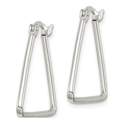 Sterling Silver 22mm Triangle Hoop Earrings – view 3
