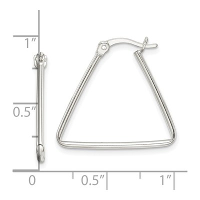 Sterling Silver 22mm Triangle Hoop Earrings – view 5