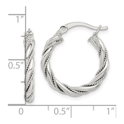 Sterling Silver 22mm Twisted Hoop Earrings – view 5