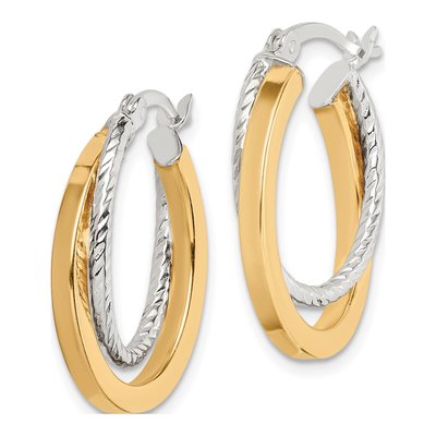 Gold-Plated Sterling Silver Double Hoop Earrings – view 3