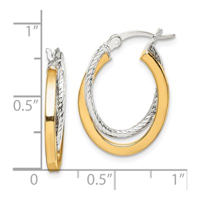 Gold-Plated Sterling Silver Double Hoop Earrings – view 5