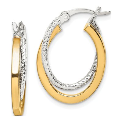 Gold-Plated Sterling Silver Double Hoop Earrings