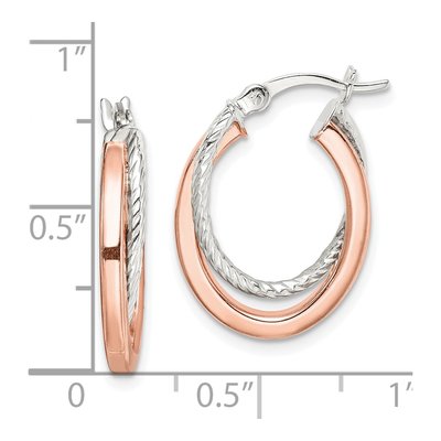 Rose Gold-Plated Sterling Silver Double Hoop Earrings – view 5