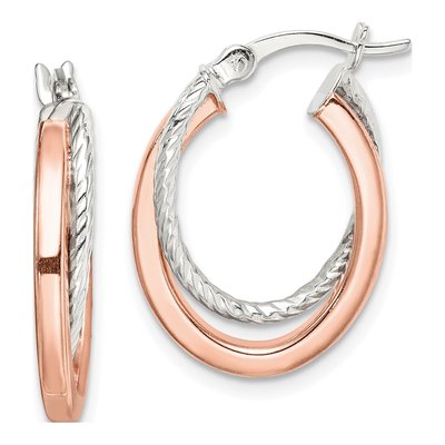 Rose Gold-Plated Sterling Silver Double Hoop Earrings