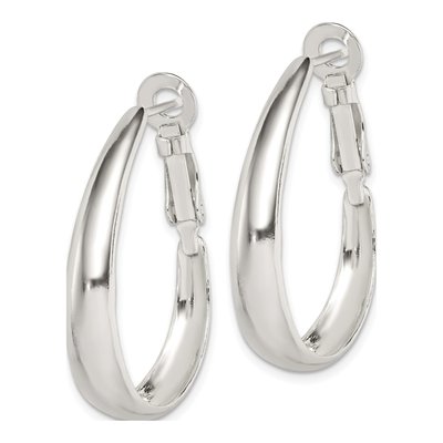 Sterling Silver 30mm Omega Hoop Earrings – view 3
