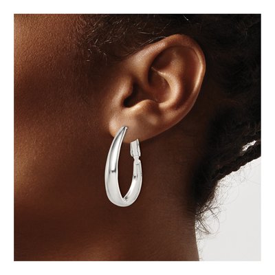 Sterling Silver 30mm Omega Hoop Earrings – view 4