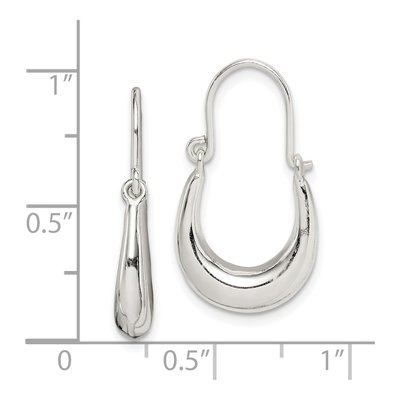 Sterling Silver 25mm Tapered Oval Hoop Earrings – view 5