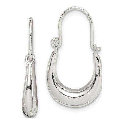 Sterling Silver 25mm Tapered Oval Hoop Earrings