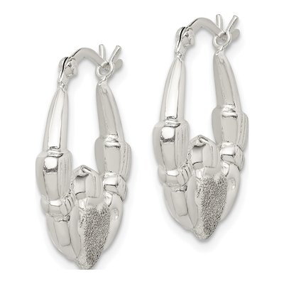 Sterling Silver 23mm Claddagh Hoop Earrings – view 3