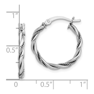 Sterling Silver 20mm Twisted Hoop Earrings – view 5