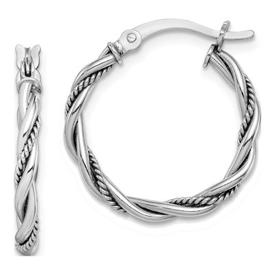 Sterling Silver 20mm Twisted Hoop Earrings