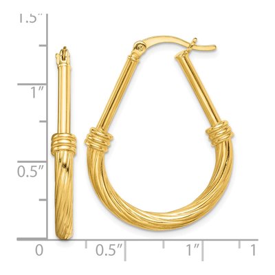 Gold-Plated Sterling Silver 34mm Textured Hoop Earrings – view 5