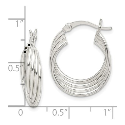 Sterling Silver 23mm Twisted Round Hoop Earrings – view 5