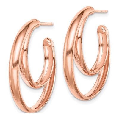 Rose Gold-Plated Sterling Silver 28mm Hoop Earrings – view 3