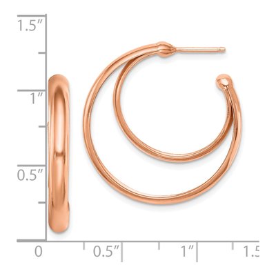 Rose Gold-Plated Sterling Silver 28mm Hoop Earrings – view 5