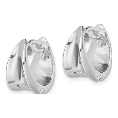 Sterling Silver 13mm Huggie Hoop Earrings – view 3