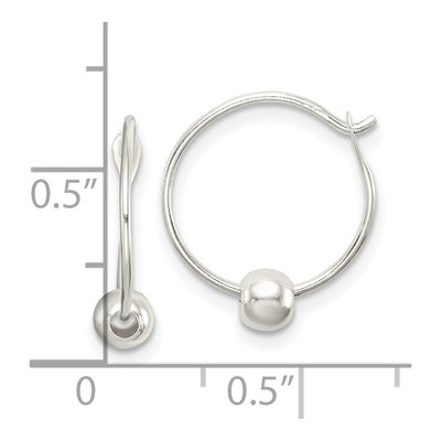 Sterling Silver 13mm Beaded Endless Hoop Earrings – view 5
