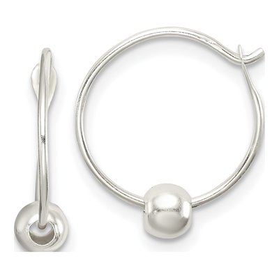 Sterling Silver 13mm Beaded Endless Hoop Earrings