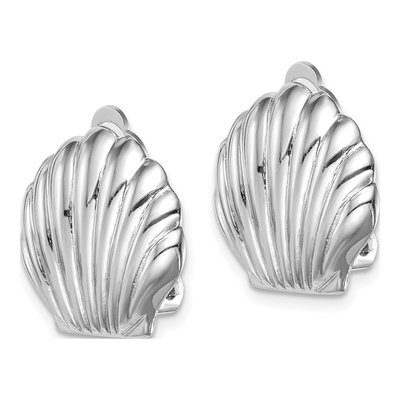 Sterling Silver Non-Pierced Shell Stud Earrings – view 3