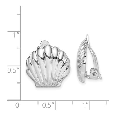 Sterling Silver Non-Pierced Shell Stud Earrings – view 5