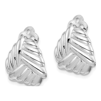 Sterling Silver Woven Triangle Non-Pierced Stud Earrings – view 3