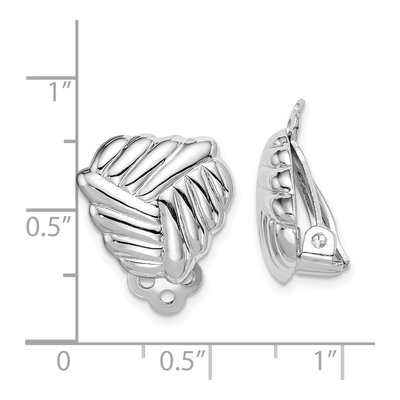 Sterling Silver Woven Triangle Non-Pierced Stud Earrings – view 5
