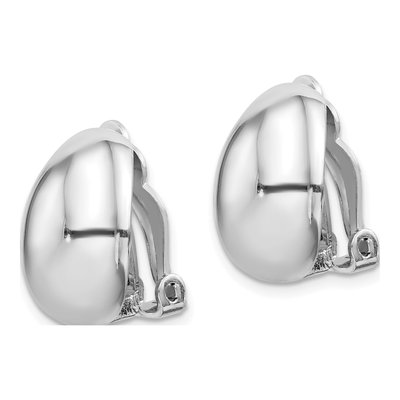 Sterling Silver Non-Pierced Oval Button Stud Earrings – view 3