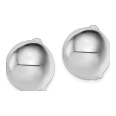 Sterling Silver Non-Pierced Circle Button Stud Earrings – view 3