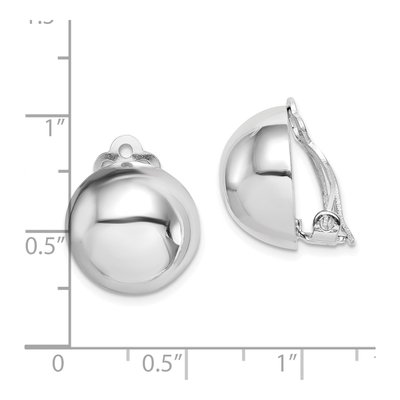 Sterling Silver Non-Pierced Circle Button Stud Earrings – view 5