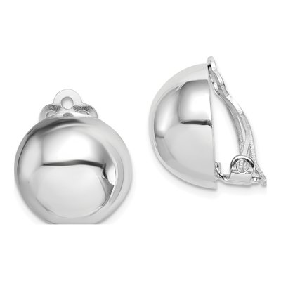 Sterling Silver Non-Pierced Circle Button Stud Earrings