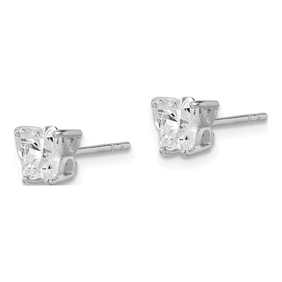 Sterling Silver CZ Butterfly Stud Earrings – view 3