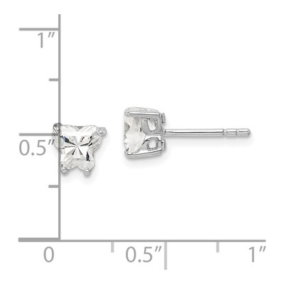 Sterling Silver CZ Butterfly Stud Earrings – view 4