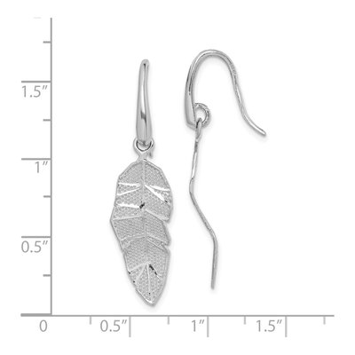 Sterling Silver Leaf Dangle Earrings – view 4