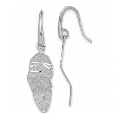 Sterling Silver Leaf Dangle Earrings