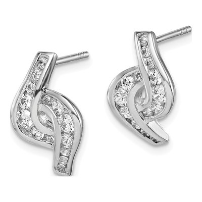 Sterling Silver CZ Dangle Earrings – view 3