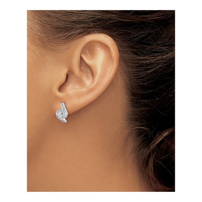 Sterling Silver CZ Dangle Earrings – view 4