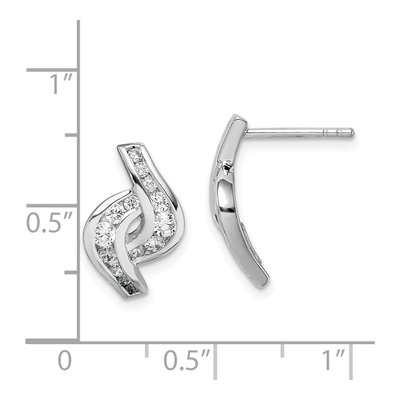 Sterling Silver CZ Dangle Earrings – view 5