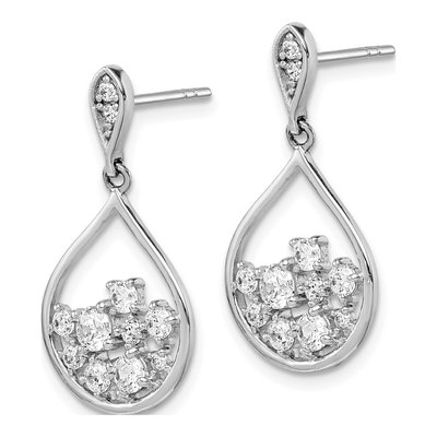 Sterling Silver CZ Dangle Earrings – view 3