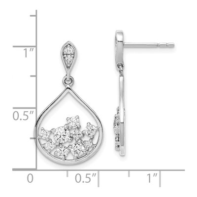 Sterling Silver CZ Dangle Earrings – view 5