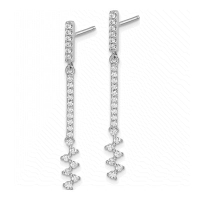 Sterling Silver CZ Dangle Earrings – view 3